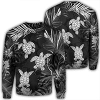 Hawaiian - Silver Tropical Turtle Sweatshirt AH Unisex Black - Polynesian Pride
