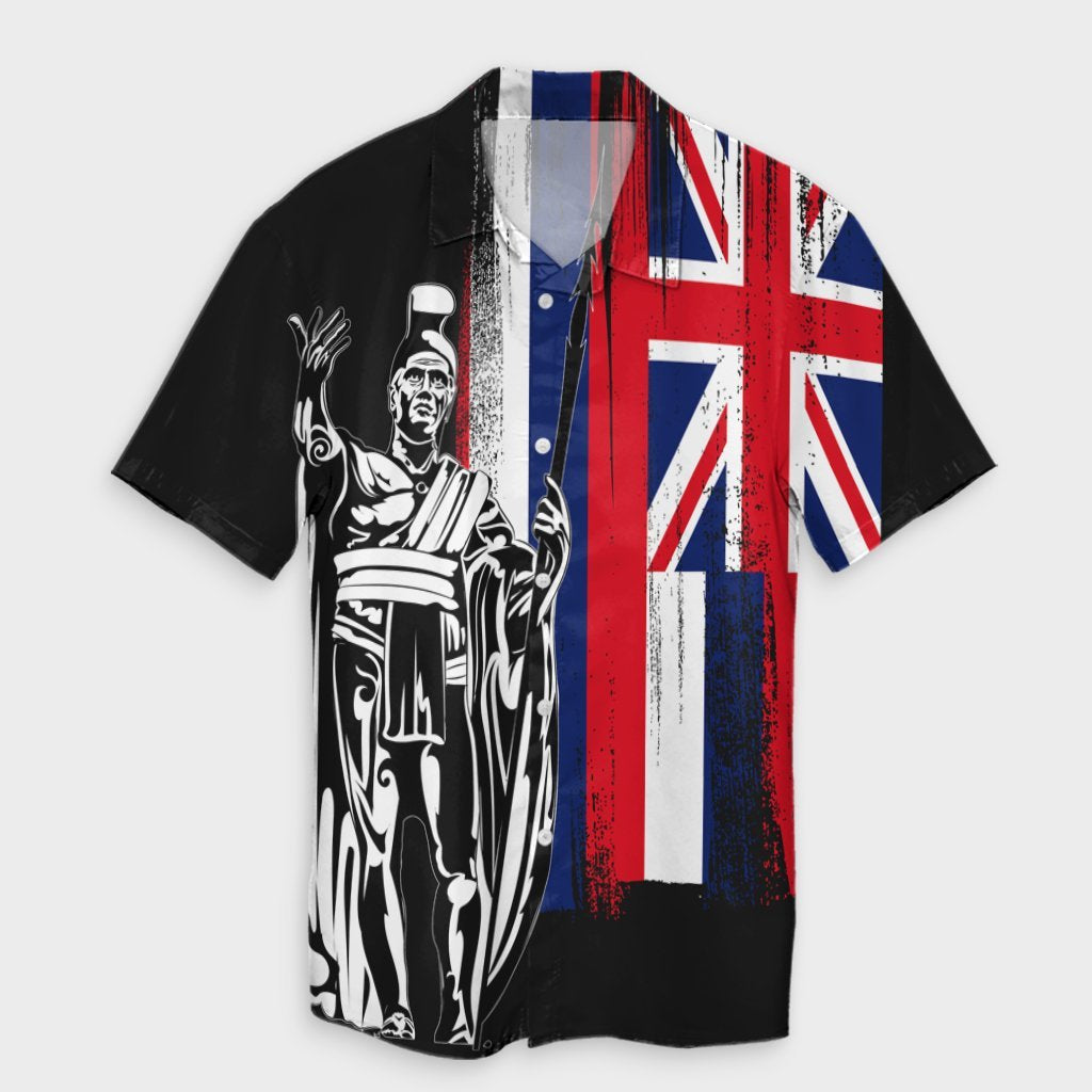 Hawaiian - Hawaii King Flag Hawaiian Shirt - AH Unisex Black - Polynesian Pride