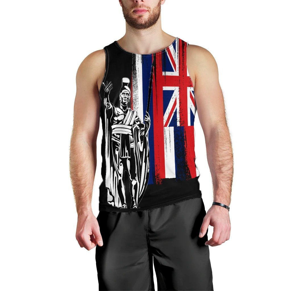 Hawaiian - Hawaii King Flag Tank Top - AH Black - Polynesian Pride