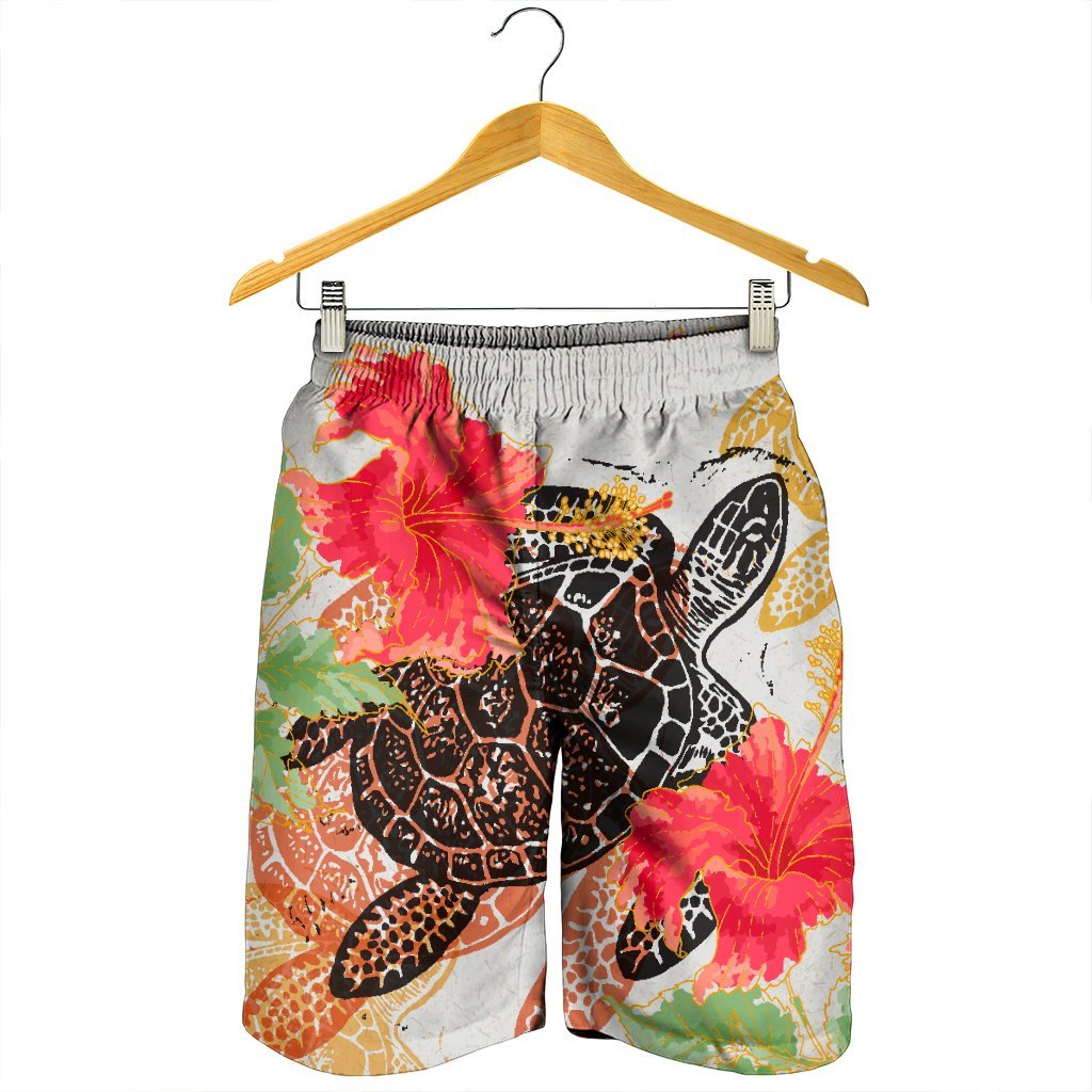 Hawaiian - Hawaii Turtle Art Hibiscus Men's Shorts - AH - Polynesian Pride