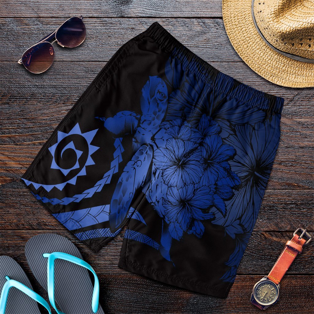 Hawaiian - Hawaii Turtle Hibiscus Polynesian Vintage Men's Shorts - Blue - AH Art - Polynesian Pride