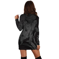 Hawaiian - Hawaii Turtle Hibiscus Polynesian Vintage Hoodie Dress - Gray - AH - Polynesian Pride