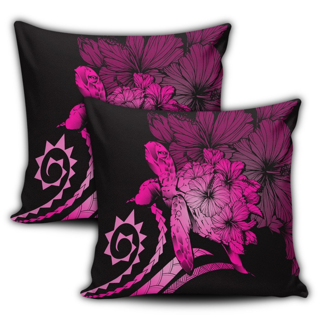 Hawaiian - Hawaii Turtle Hibiscus Polynesian Vintage Pillow Covers - Pink - AH - Polynesian Pride