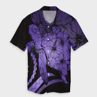 Hawaiian - Hawaii Turtle Hibiscus Polynesian Vintage Hawaiian Shirt - Purple - AH Unisex Black - Polynesian Pride