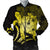 Hawaiian - Hawaii Turtle Hibiscus Polynesian Vintage Bomber Jacket - Yellow - AH Black Unisex - Polynesian Pride