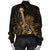 Hawaiian - Hawaii Ukulele Flower Bomber Jacket - Gold - AH - Polynesian Pride