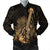 Hawaiian - Hawaii Ukulele Flower Bomber Jacket - Gold - AH Black Unisex - Polynesian Pride