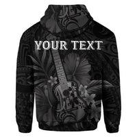 Custom Hawaiian Hawaii Ukulele Flower Hoodie Gray - Polynesian Pride