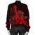 Hawaiian - Hawaii Ukulele Flower Bomber Jacket - Red - AH - Polynesian Pride