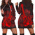 Hawaiian - Hawaii Ukulele Flower Hoodie Dress - Red - AH Black - Polynesian Pride