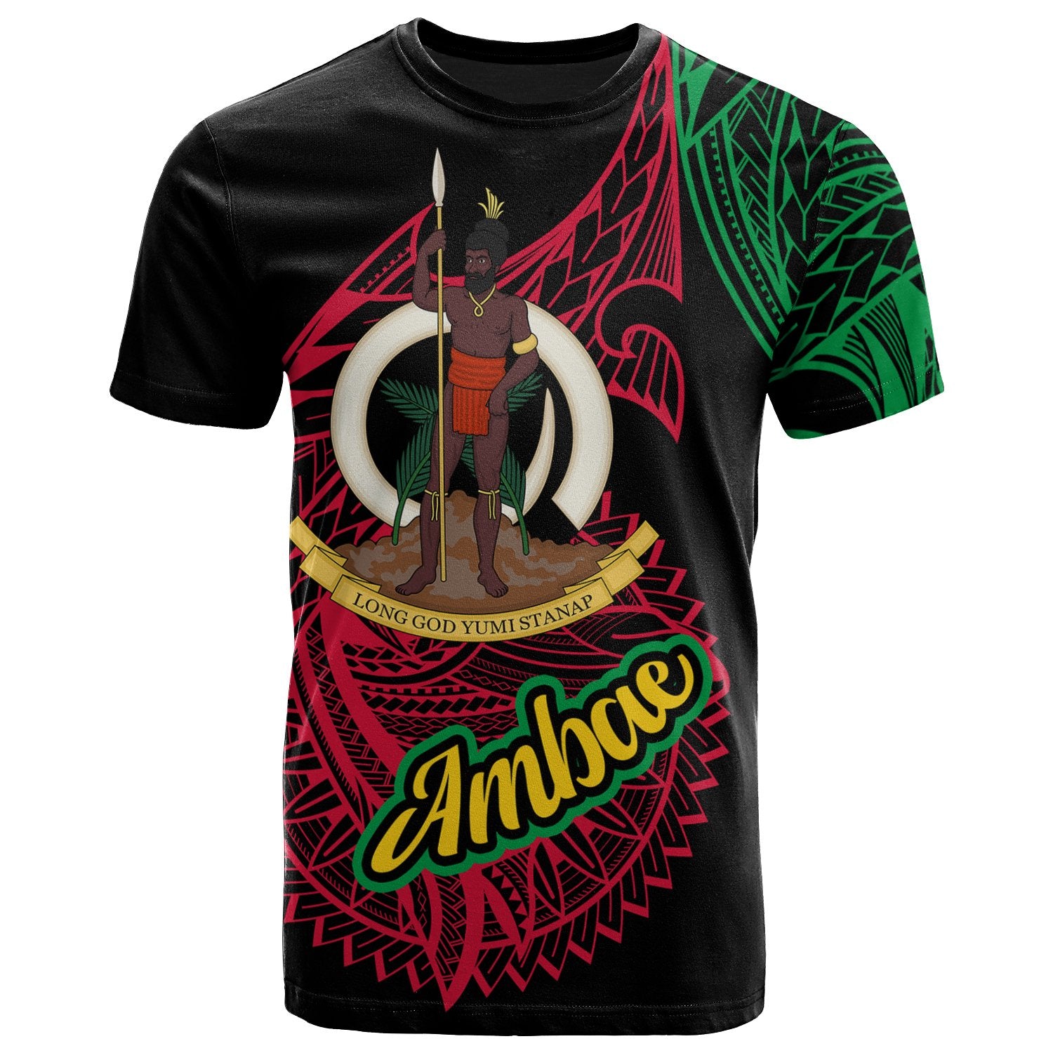 Vanuatu T Shirt Ambae Seal of Vanuatu Special Style Unisex Black - Polynesian Pride