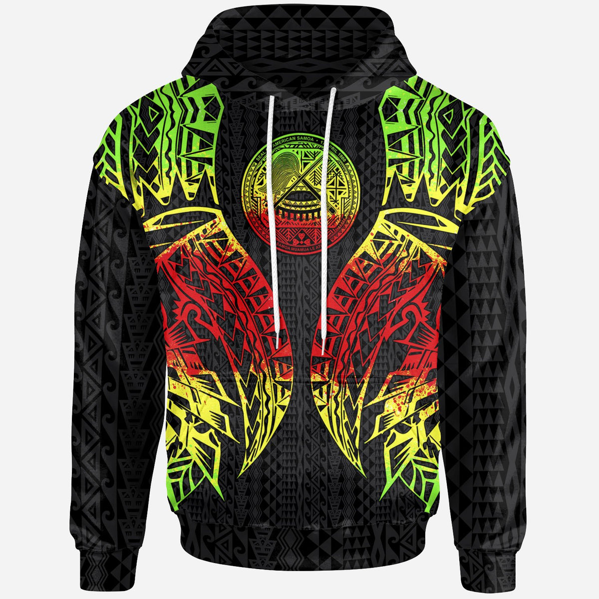 New Caledonia Hoodie Polynesian Lion Head Reggae Style Unisex Reggae - Polynesian Pride