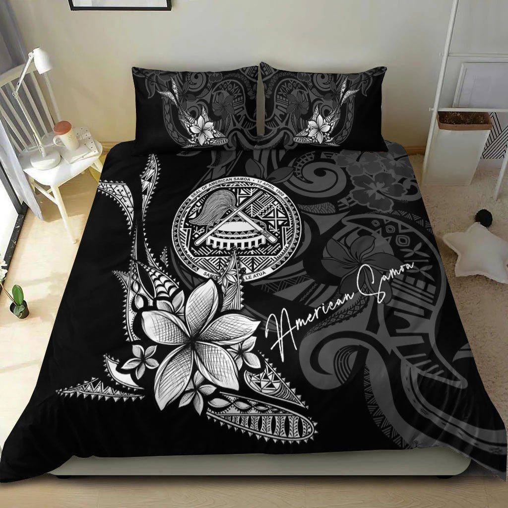 American Samoa Bedding Set - Fish With Plumeria Flowers Style - Polynesian Pride