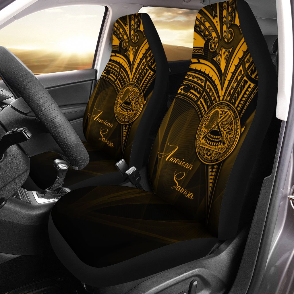 American Samoa Car Seat Cover - Gold Color Cross Style - Polynesian Pride