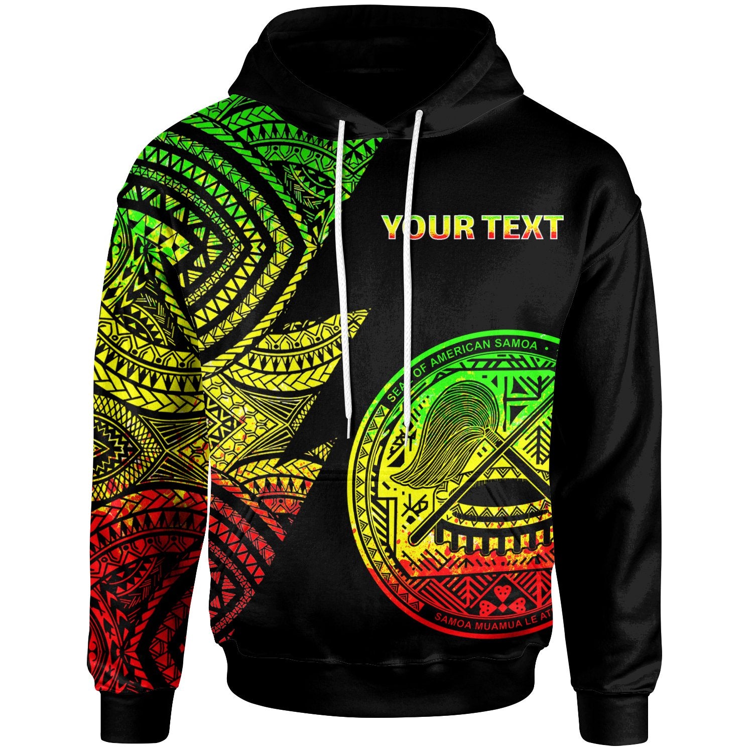 American Samoa Custom Personalized Hoodie Flash Style Reggae Unisex Reggae - Polynesian Pride