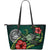 American Samoa Polynesian Leather Tote Bag - Green Turtle Hibiscus Green - Polynesian Pride