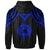 American Samoa Custom Zip up Hoodie Polynesian Armor Style Blue - Polynesian Pride