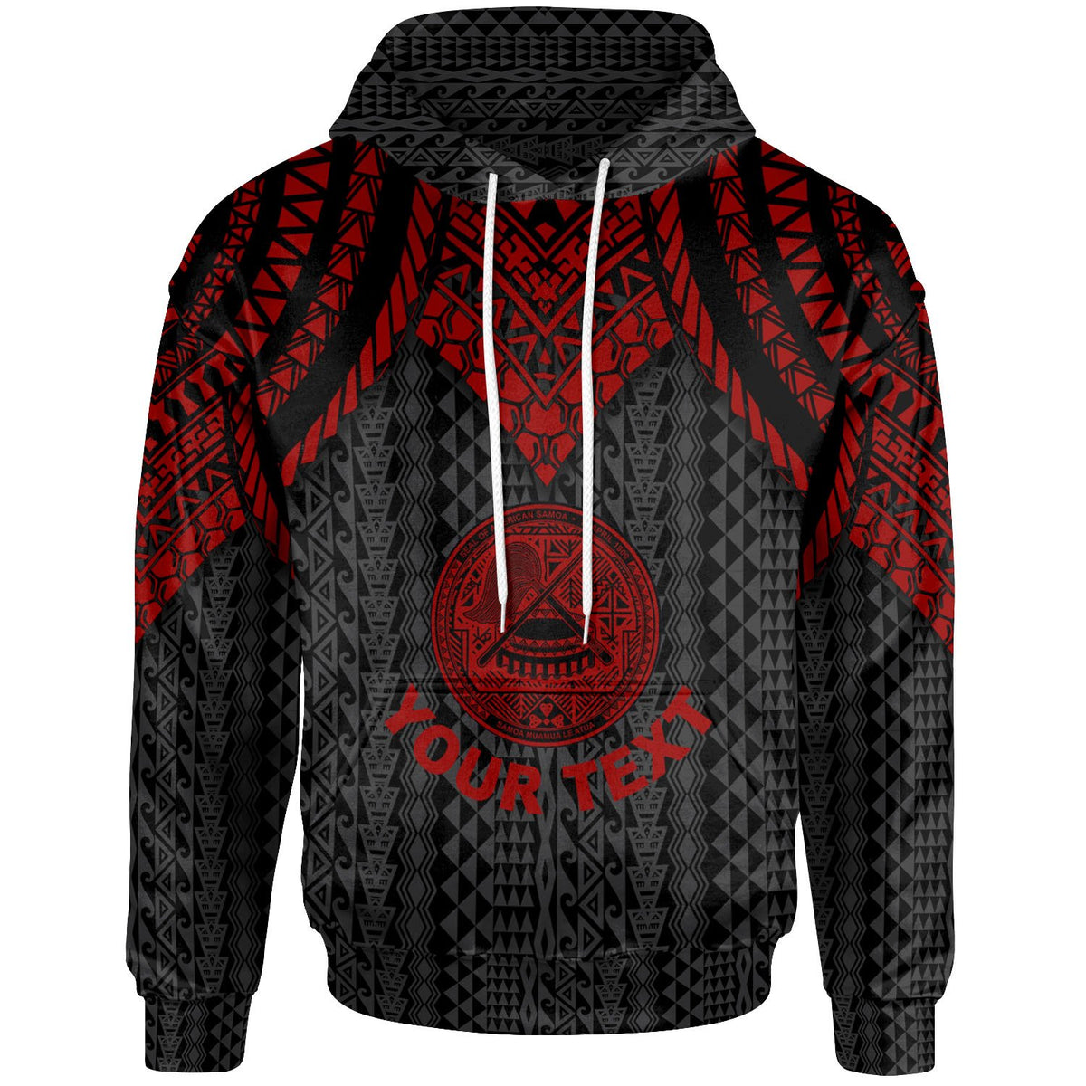 American Samoa Custom Hoodie Polynesian Armor Style Red Unisex Red - Polynesian Pride