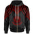 American Samoa Custom Zip up Hoodie Polynesian Armor Style Red Unisex Red - Polynesian Pride