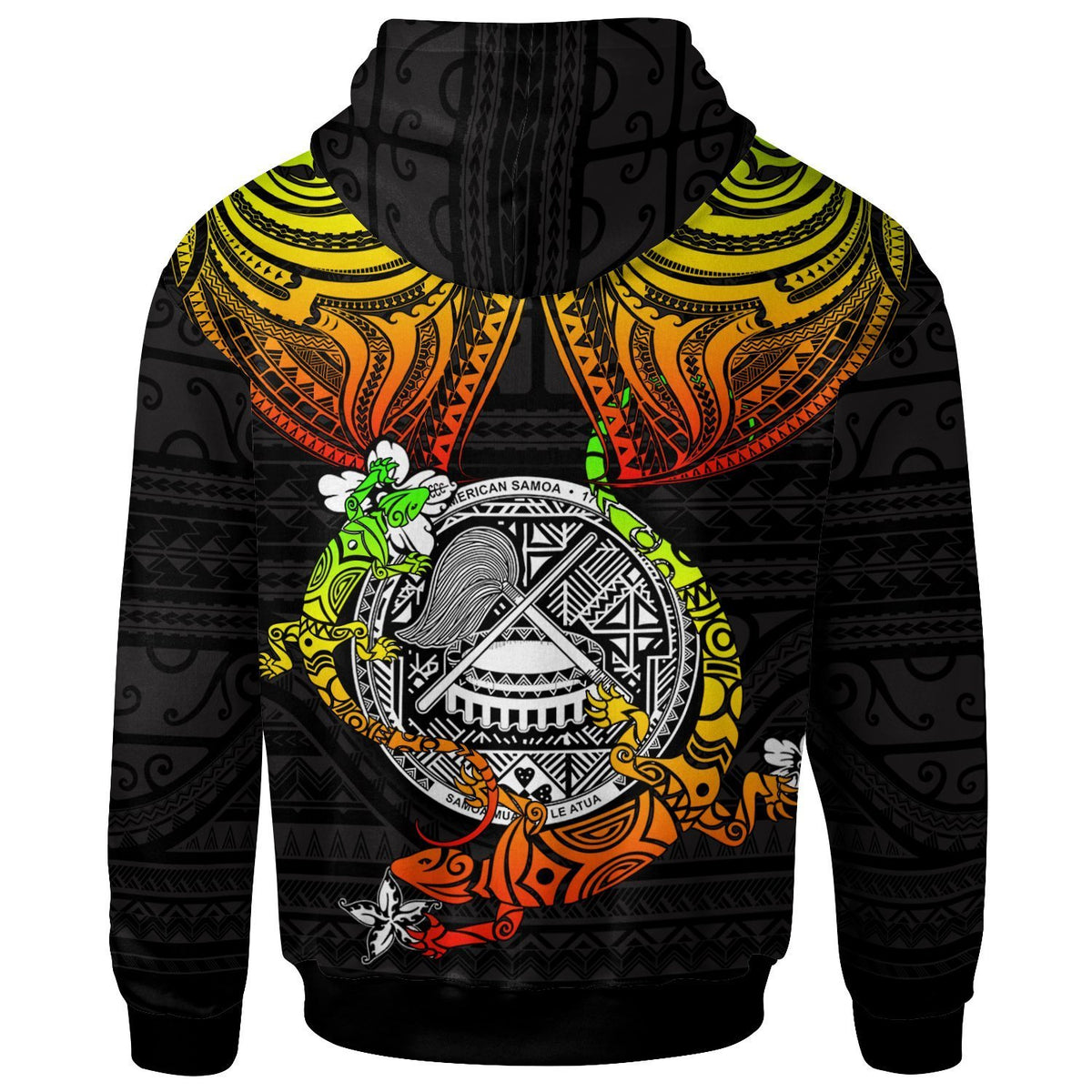 American Samoa Custom Zip up Hoodie Lizard Good Chest - Polynesian Pride