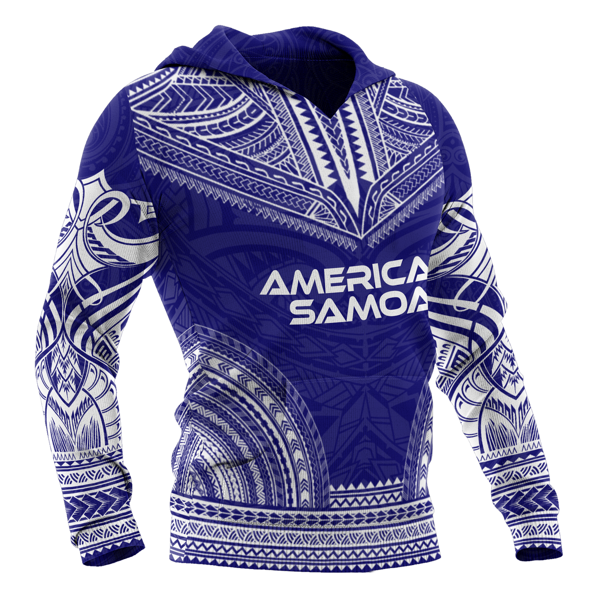 American Samoa Polynesian Chief Hoodie Flag Version - Polynesian Pride