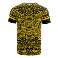 American Samoa T Shirt American Samoan Coat of Arms Polynesian Gold Black - Polynesian Pride