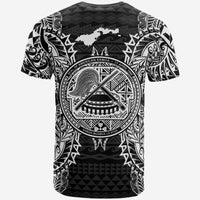 American Samoa T Shirt American Samoan Coat of Arms Map Polynesian Tattoo White Black - Polynesian Pride