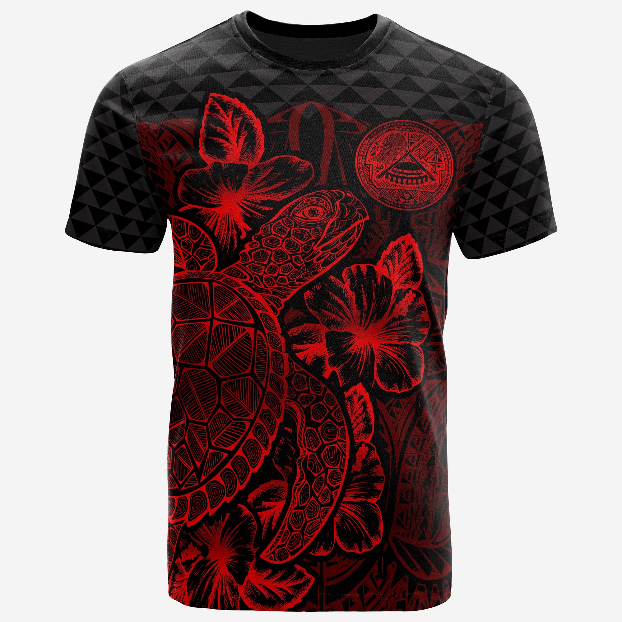 American Samoa T Shirt American Samoan Turtle Hibiscus Red Unisex Red - Polynesian Pride