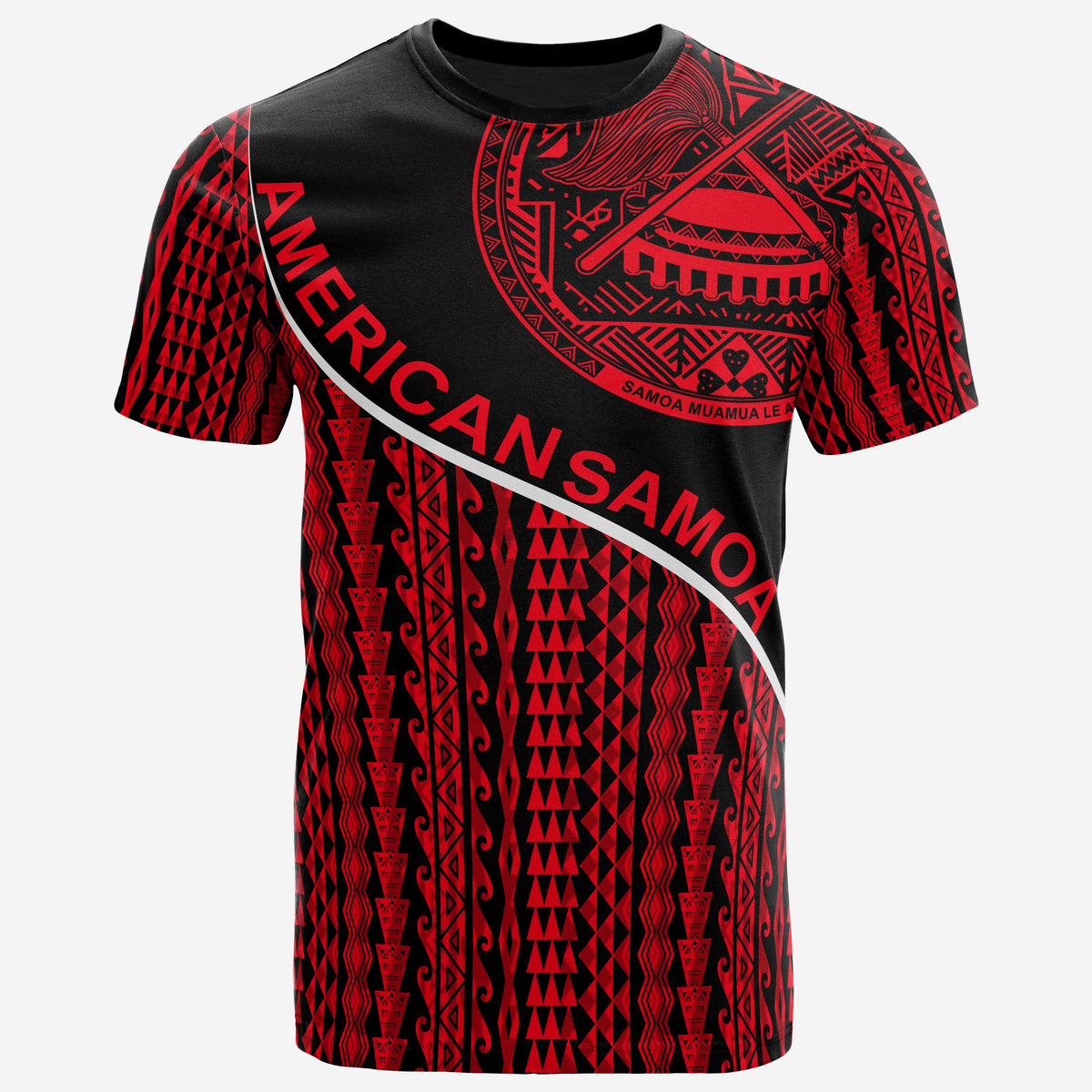 American Samoa T Shirt American Samoan Seal Polynesian Tribal Red Style Unisex Red - Polynesian Pride
