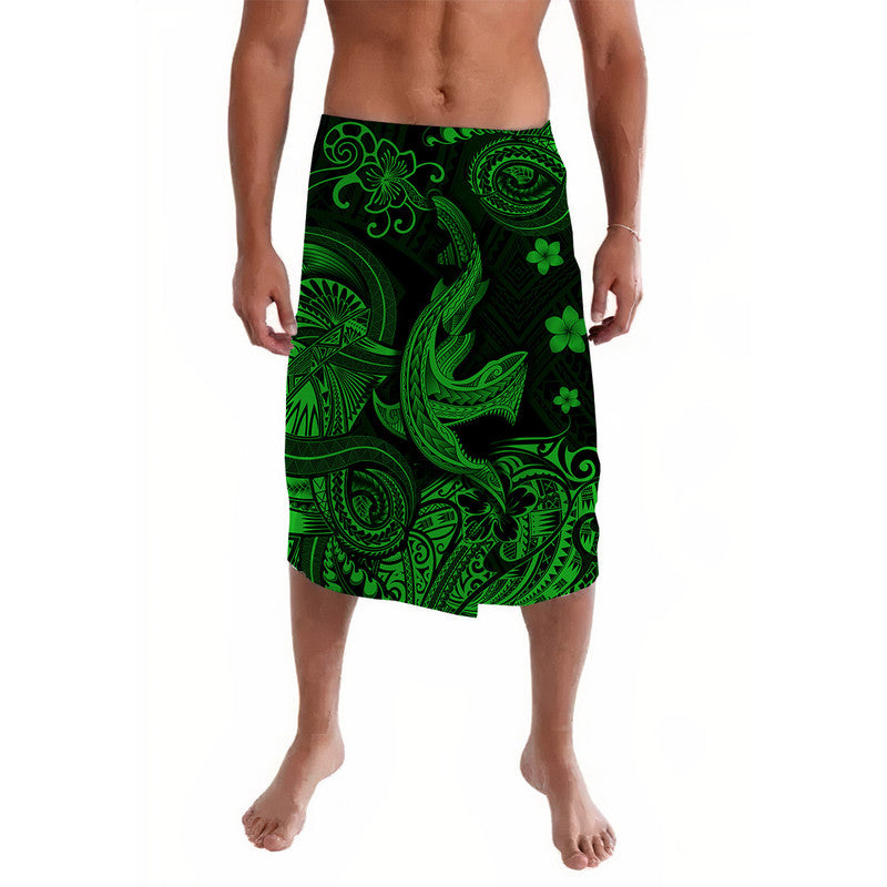 Hawaii Angry Shark Polynesian Lavalava Unique Style Green LT8 Green - Polynesian Pride