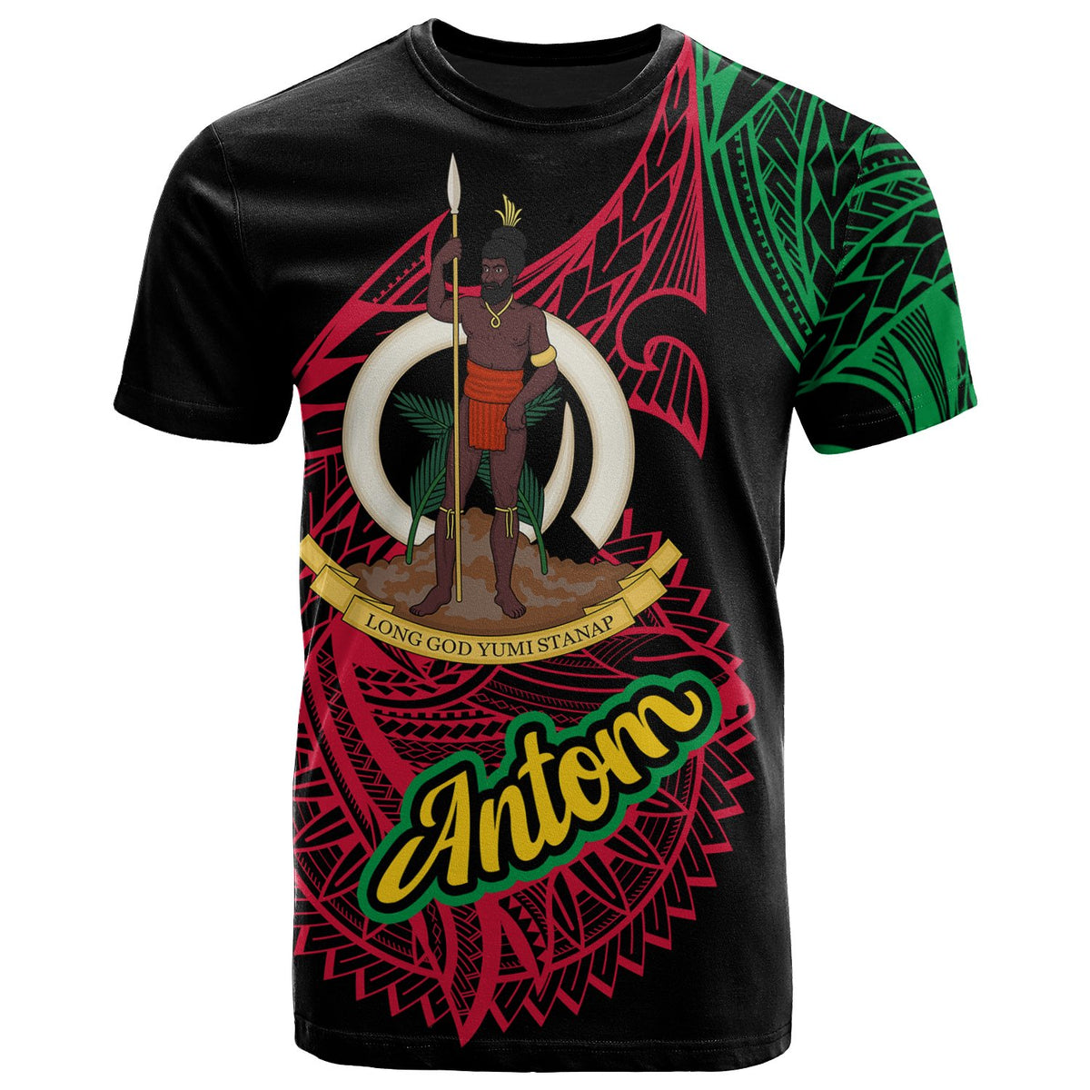 Vanuatu T Shirt Antom Seal of Vanuatu Special Style Unisex Black - Polynesian Pride