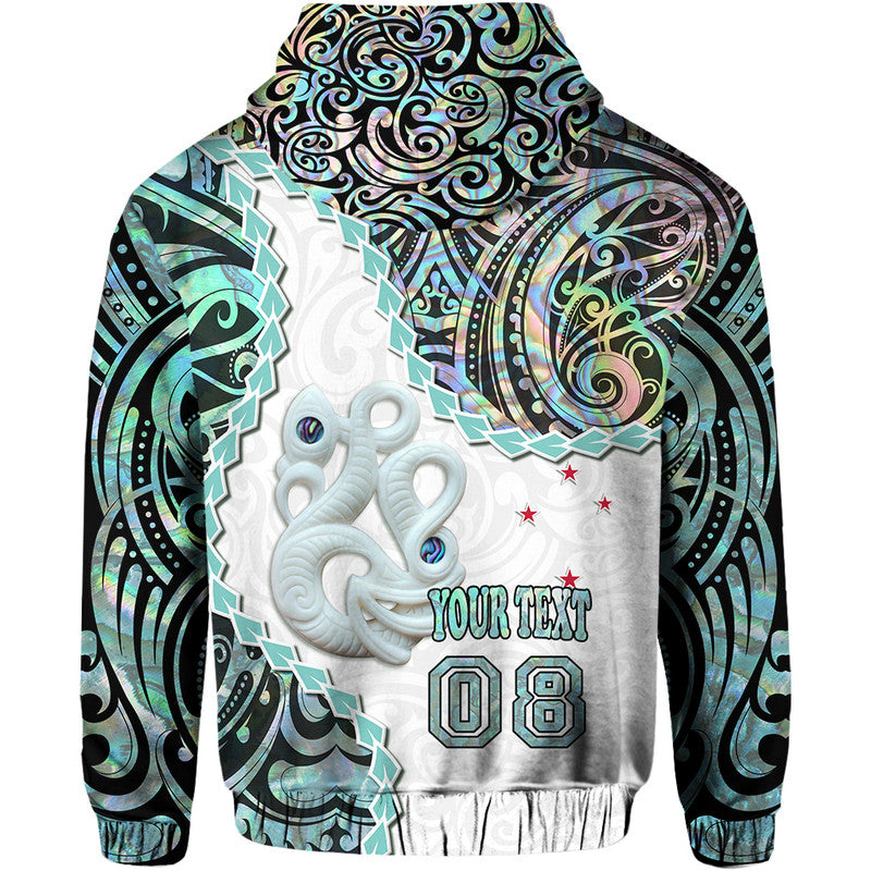 Custom New Zealand Maori Hoodie Aotearoa Manaia Basic Paua Shell LT9 - Polynesian Pride