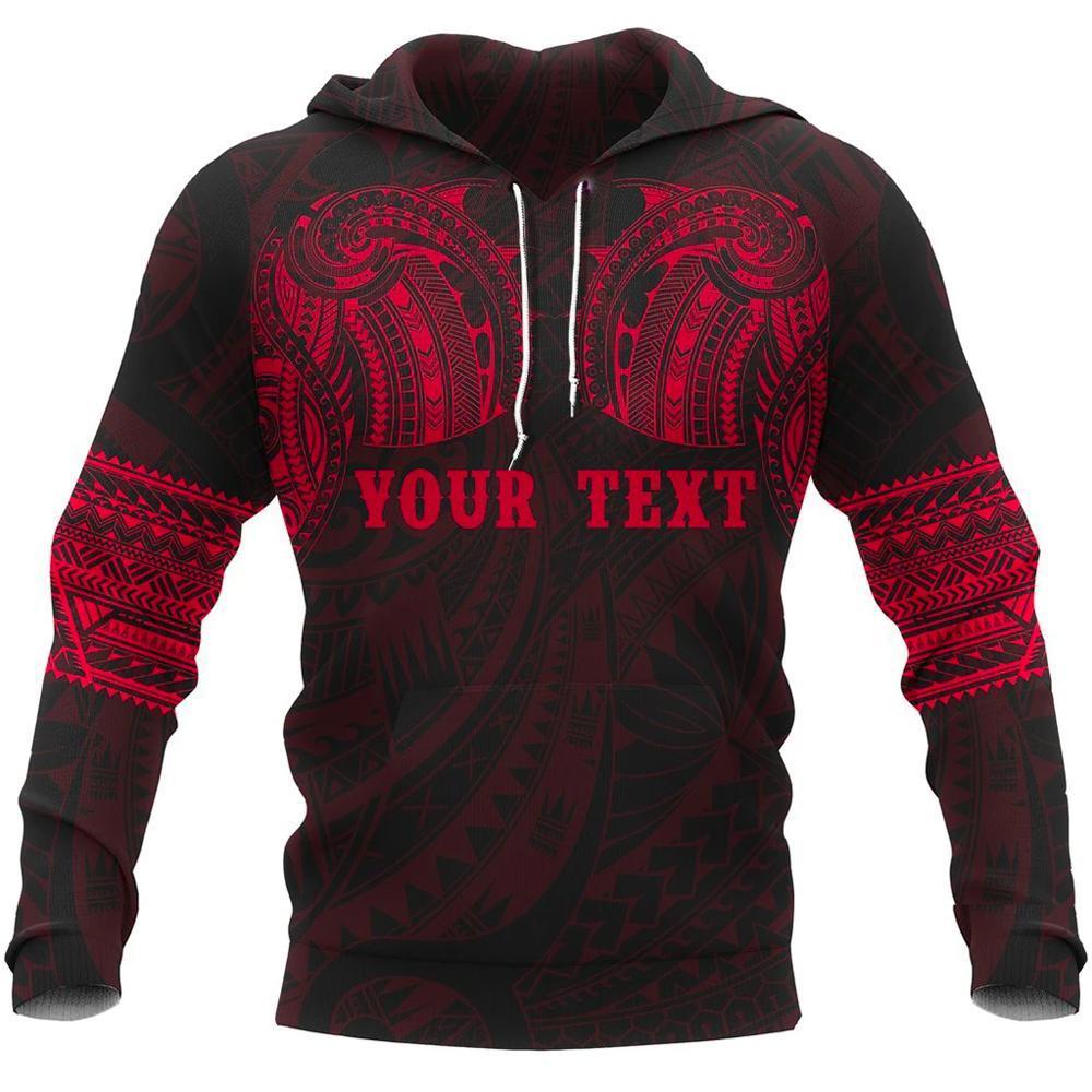Aotearoa Maori Tattoo All Over Hoodie Red Custom Version Unisex Red - Polynesian Pride