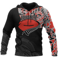 Aotearoa Rugby Tattoo Maori All Over Hoodie Unisex Black - Polynesian Pride