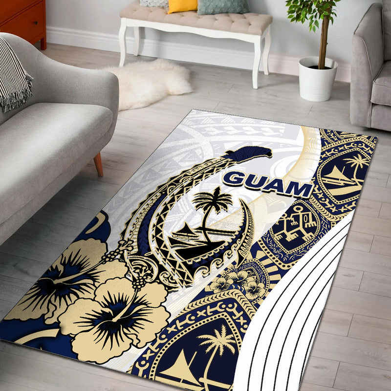 Guam Fish Hook Area Rug White Style LT6 white - Polynesian Pride