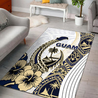 Guam Fish Hook Area Rug White Style LT6 white - Polynesian Pride