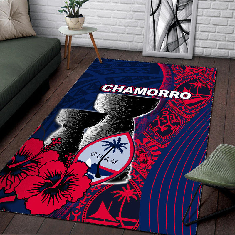 Guam Chamorro Area Rug Flag Color Style LT6 - Polynesian Pride
