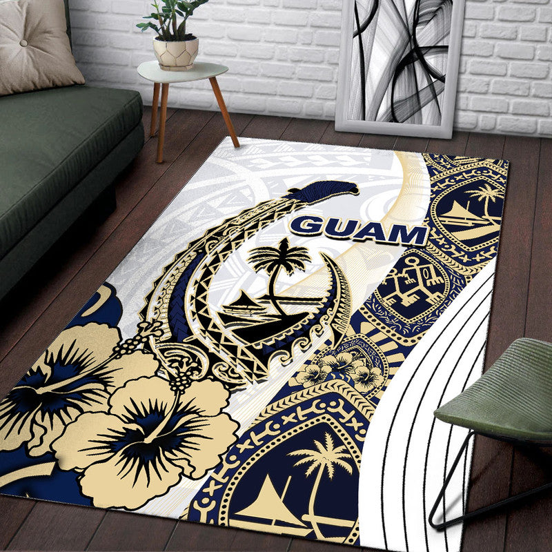 Guam Fish Hook Area Rug White Style LT6 - Polynesian Pride