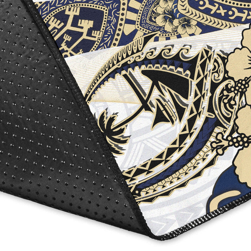 Guam Fish Hook Area Rug White Style LT6 - Polynesian Pride