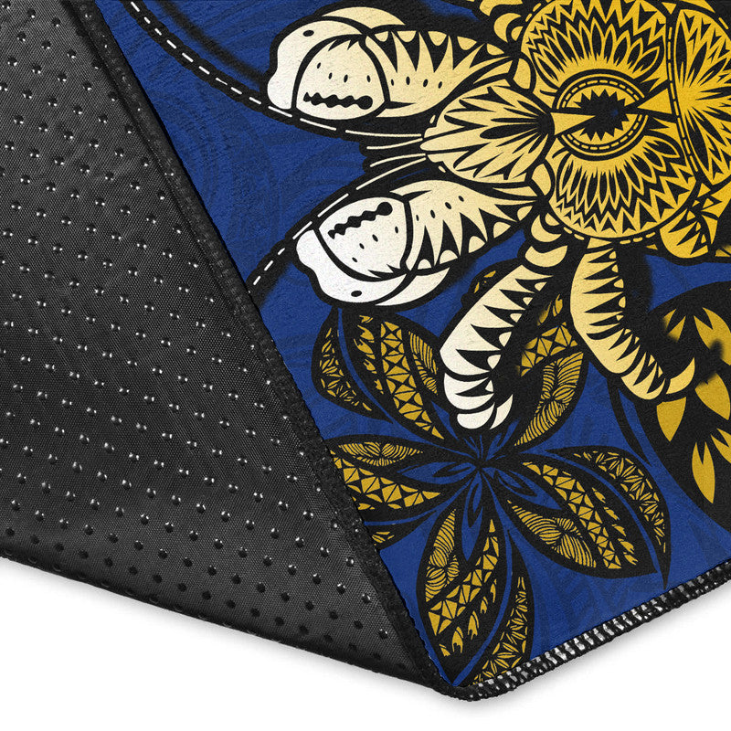 Niue Uga Area Rug Tribal Patterns Blue Style LT6 - Polynesian Pride