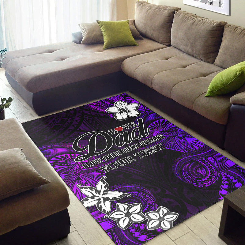 (Custom Personalised) Polynesian Fathers Day Area Rug I Love You In Every Universe - Purple LT8 - Polynesian Pride