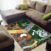 New Zealand Maori Aotearoa And Australia Aboriginal Area Rug Together - Green LT8 - Polynesian Pride