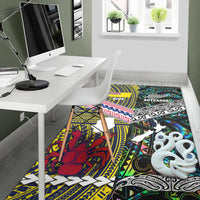 New Zealand And Niue Area Rug Together - Paua Shell LT8 - Polynesian Pride