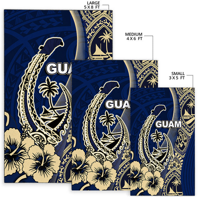 Guam Fish Hook Area Rug Blue Style LT6 - Polynesian Pride