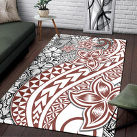 Traditional Polynesian Tribal Tattoo Retro Area Rug LT9 White - Polynesian Pride