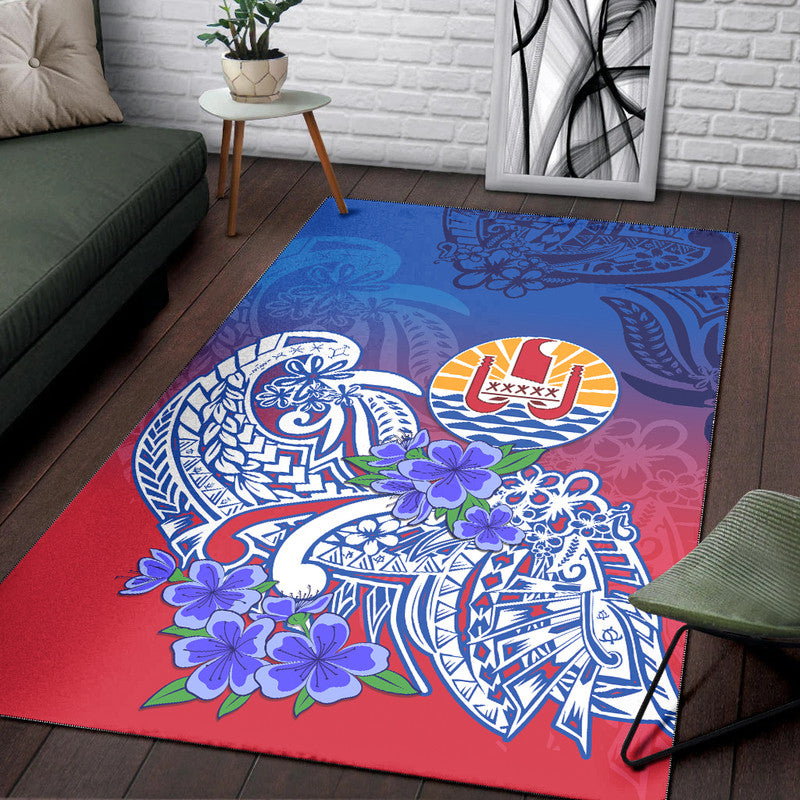 Tahiti Area Rug Polynesian Floral Tribal LT9 Gradient - Polynesian Pride