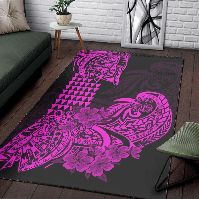 Hawaii Kakau Area Rug Polynesian Floral Tribal Purple Version LT9 Purple - Polynesian Pride