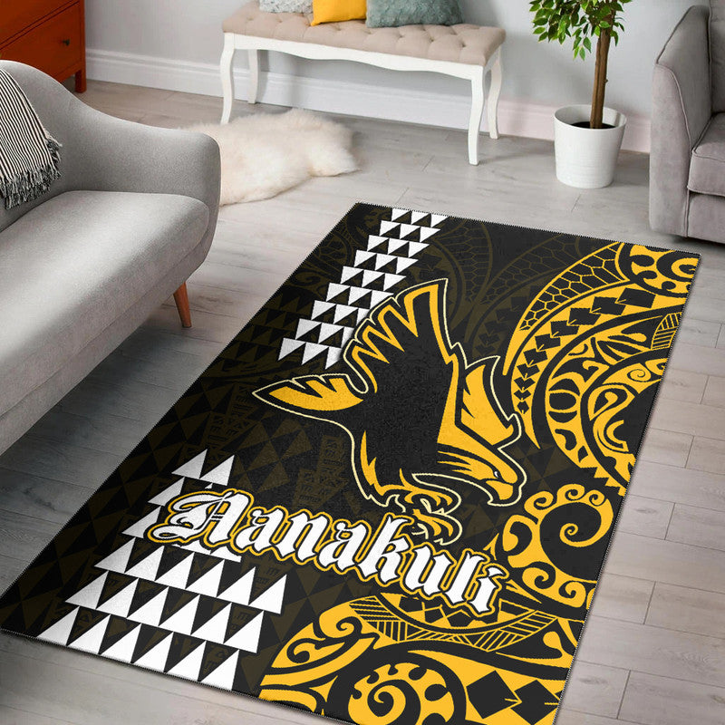 Hawaii Nanakuli High School Area Rug Tribal Kakau LT9 Yellow - Polynesian Pride