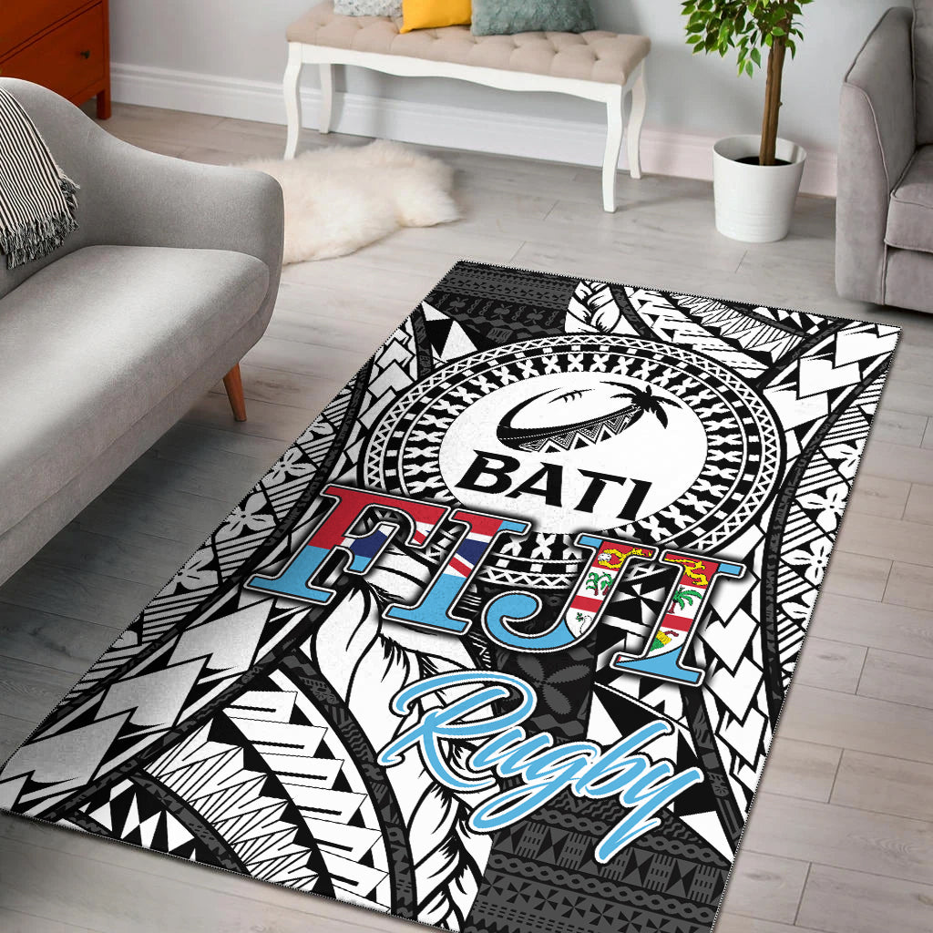Fiji Rugby Bati Tapa Pattern Area Rug - LT2 - Polynesian Pride