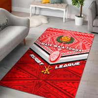Tonga Rugby Mate Ma'a Tonga Tapa Pattern Area Rug - LT2 - Polynesian Pride